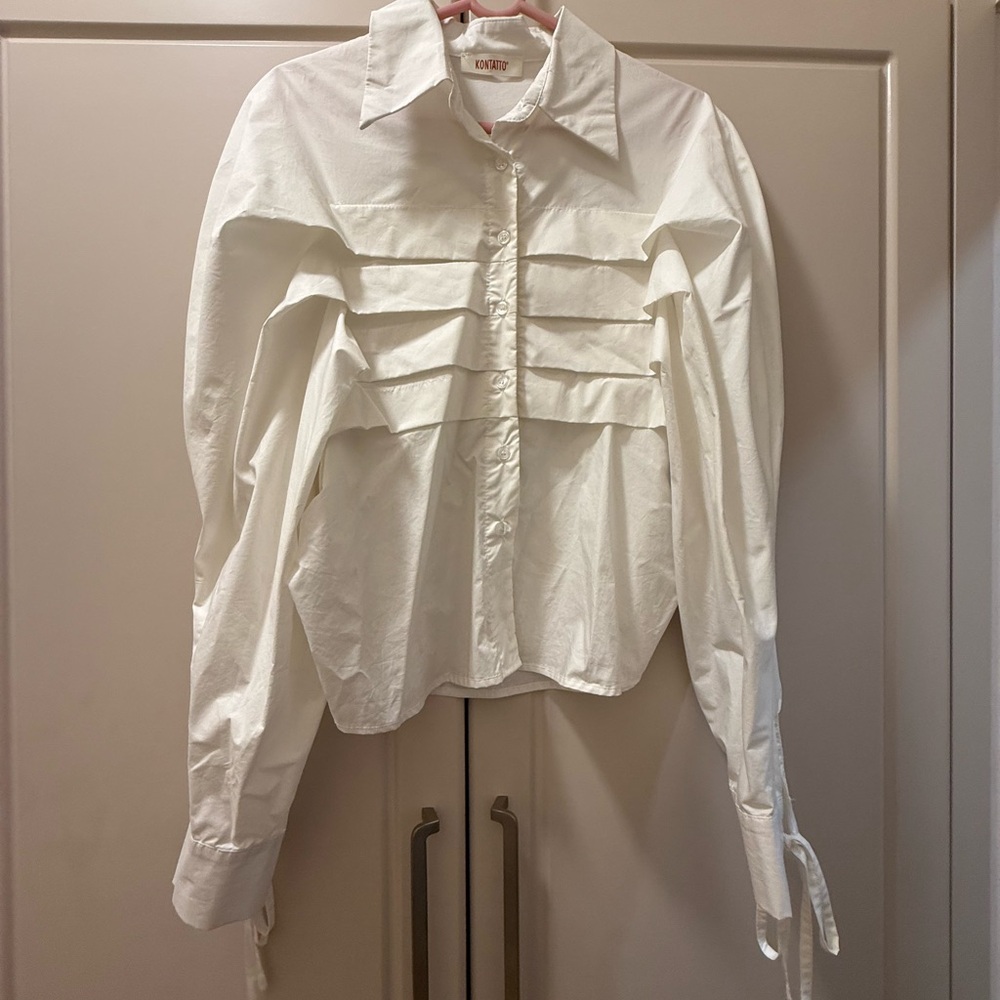 Kontatto Italian brand white poplin shirt